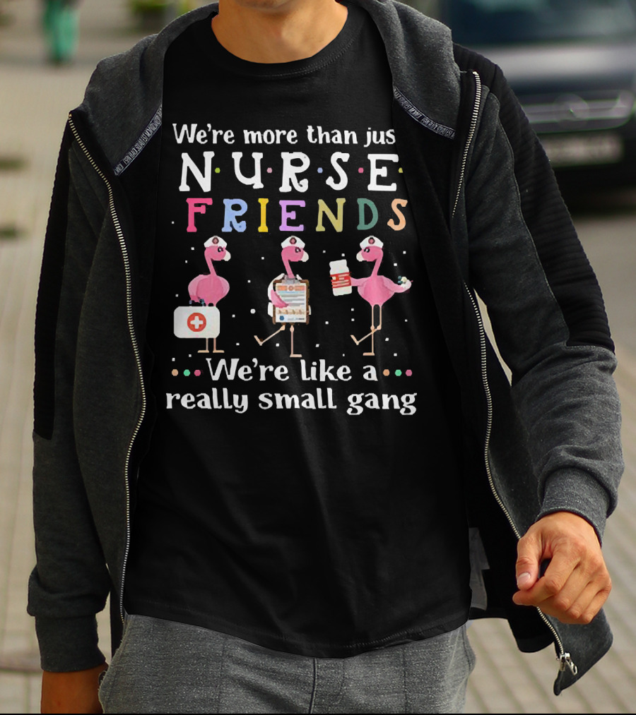 Flamingo Nurse Friends Really Small Gang Fun T-Shirt