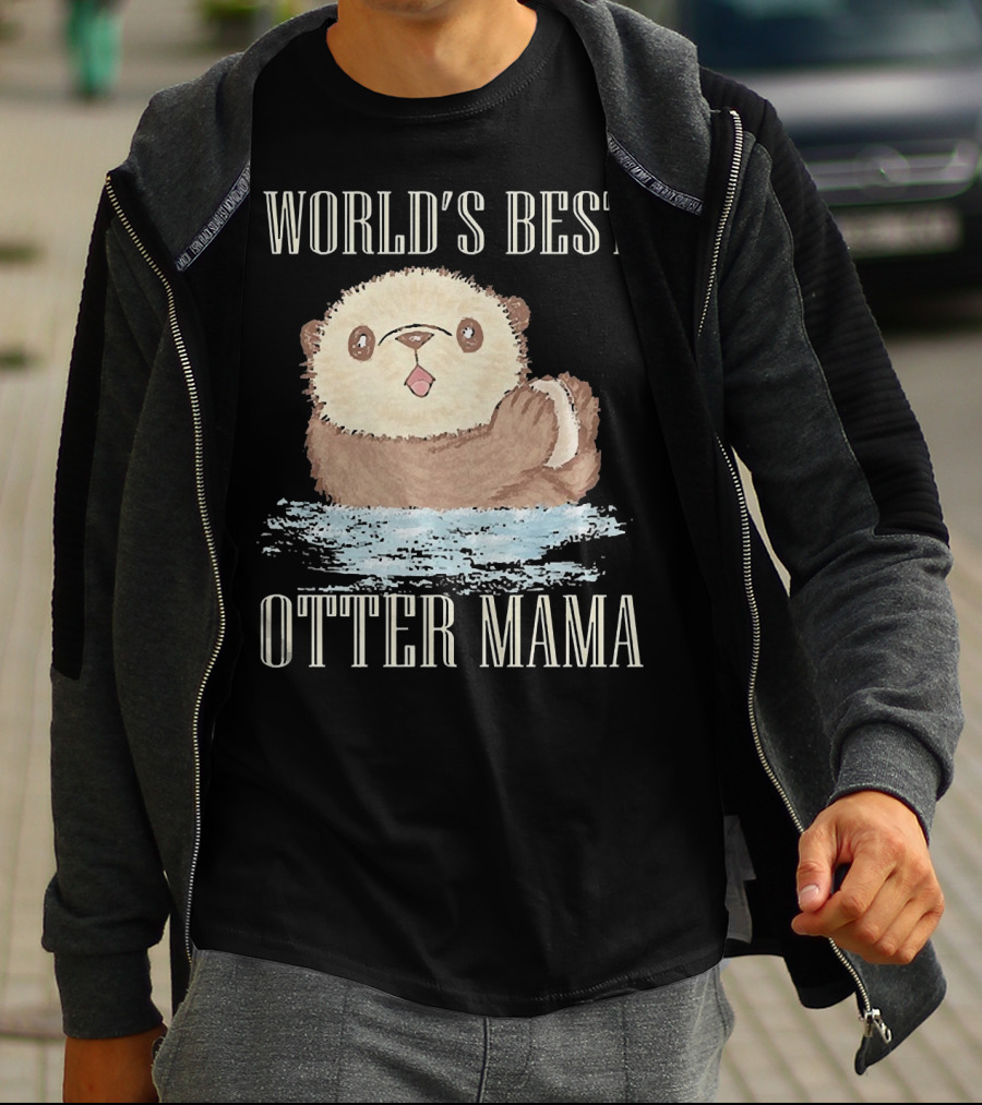 World's Best Otter Mama Cute Watercolor Otter T-Shirt