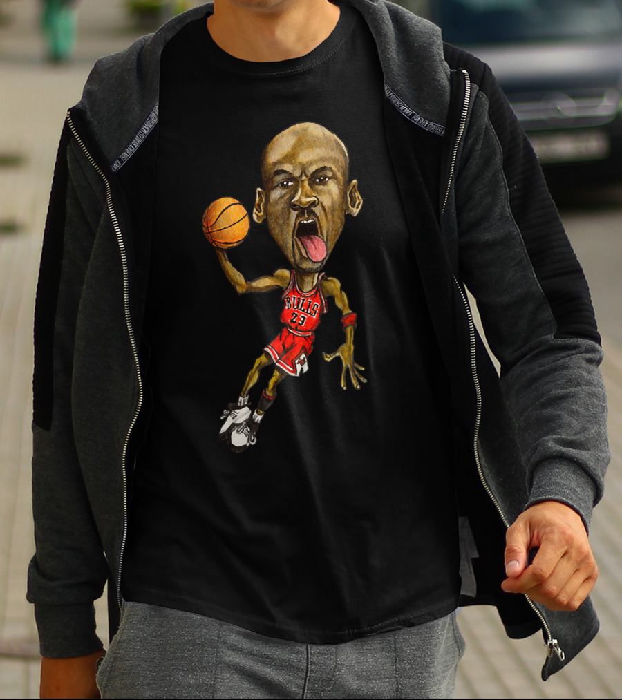 AIR Jordan Bulls 23 Caricature Basketball T-Shirt
