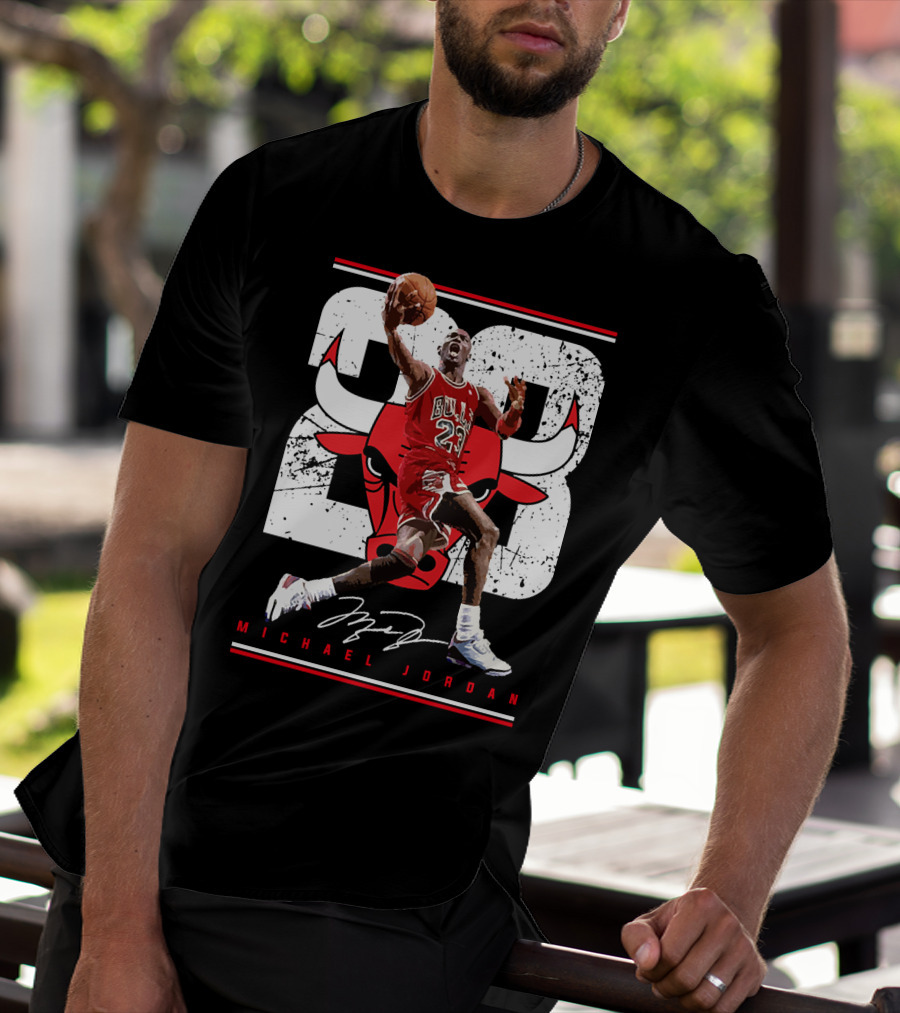 Michael Jordan Bulls 23 Iconic Dunk Signature T-Shirt