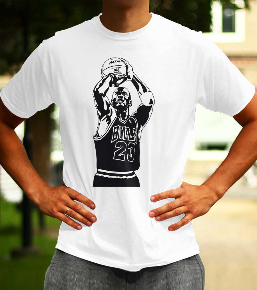 Michael Jordan Bulls Number 23 Basketball NBA Palms T-Shirt