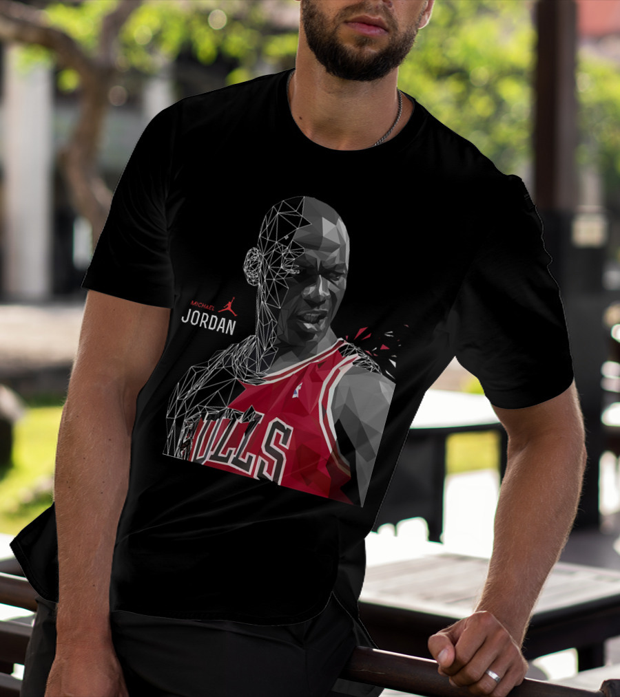 Michael Jordan Bulls Geometric Art 15 T-Shirt