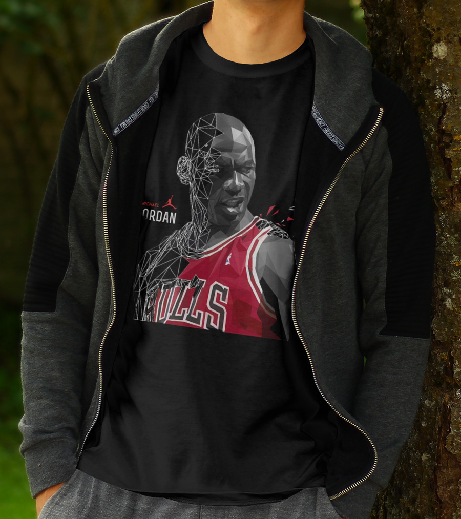 Michael Jordan Bulls Geometric Art 15 T-Shirt