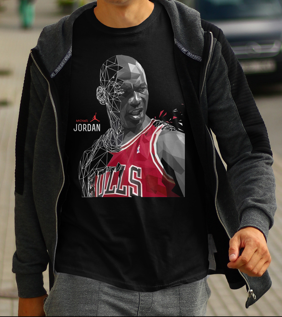 Michael Jordan Bulls Geometric Art 15 T-Shirt