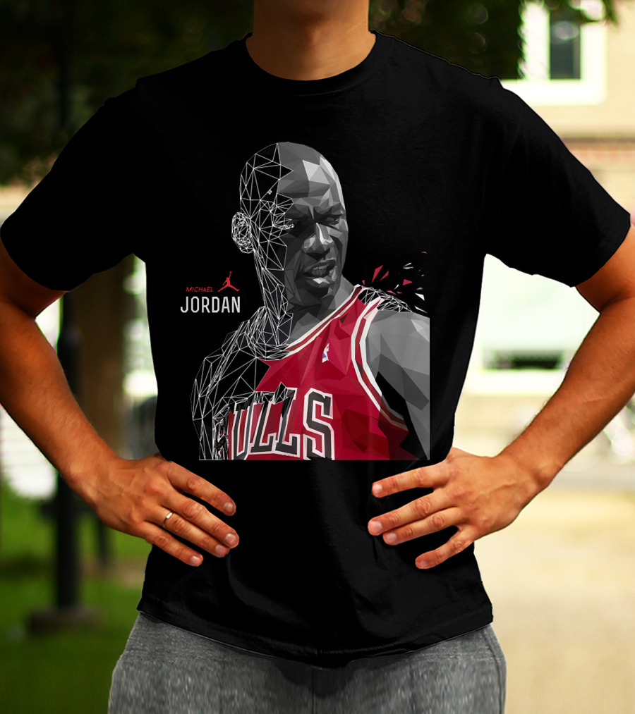 Michael Jordan Bulls Geometric Art 15 T-Shirt