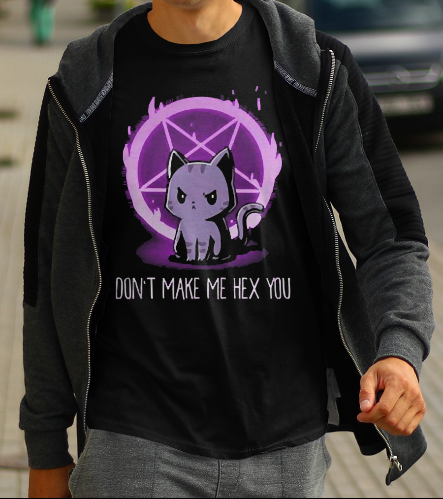 Don't Make Me Hex You Cat With Pentagram T-Shirt