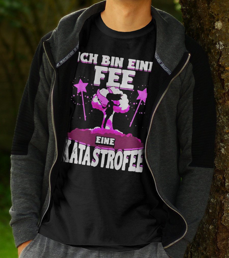 Ich Bin Eine Fee Eine Katastrophe Fee Katastrofee Explosion Silhouette Pink Stars T-Shirt