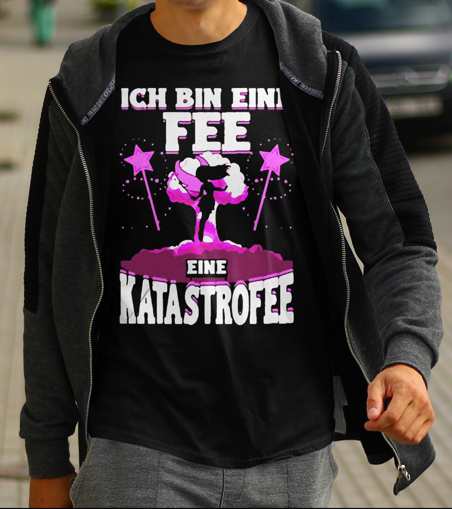 Ich Bin Eine Fee Eine Katastrophe Fee Katastrofee Explosion Silhouette Pink Stars T-Shirt