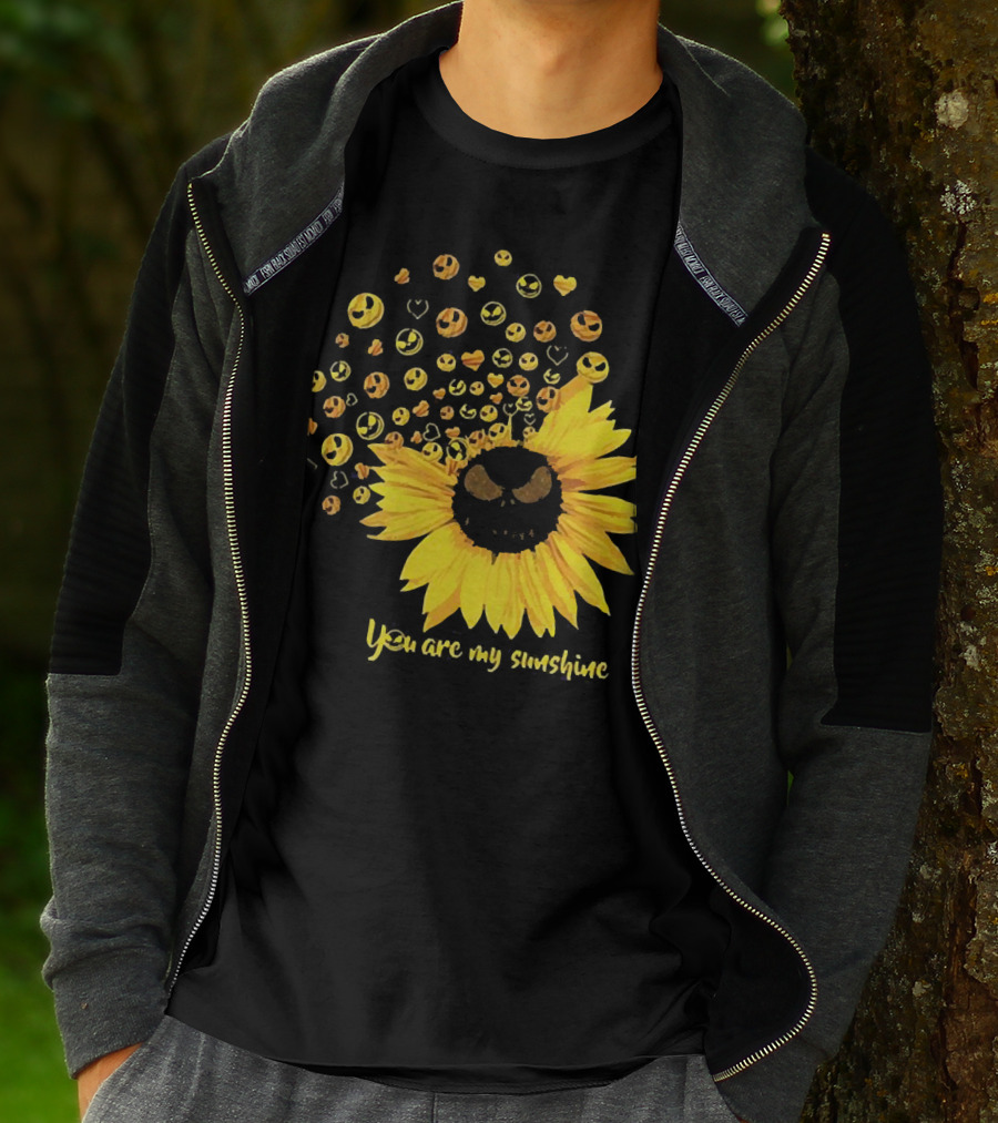 Jack Skellington Sunflower You Are My Sunshine Emojis T-Shirt