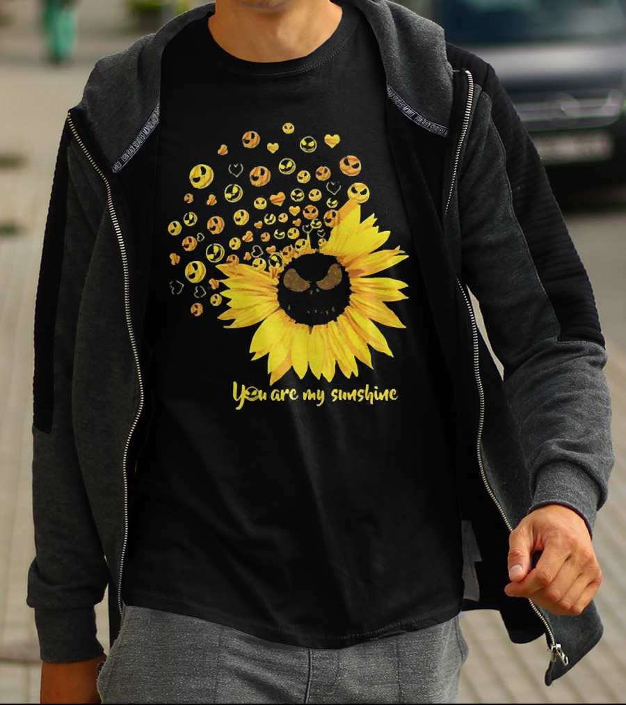 Jack Skellington Sunflower You Are My Sunshine Emojis T-Shirt