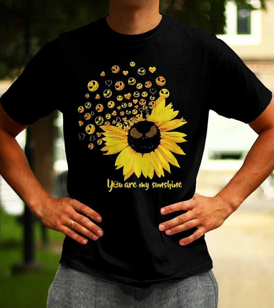 Jack Skellington Sunflower You Are My Sunshine Emojis T-Shirt