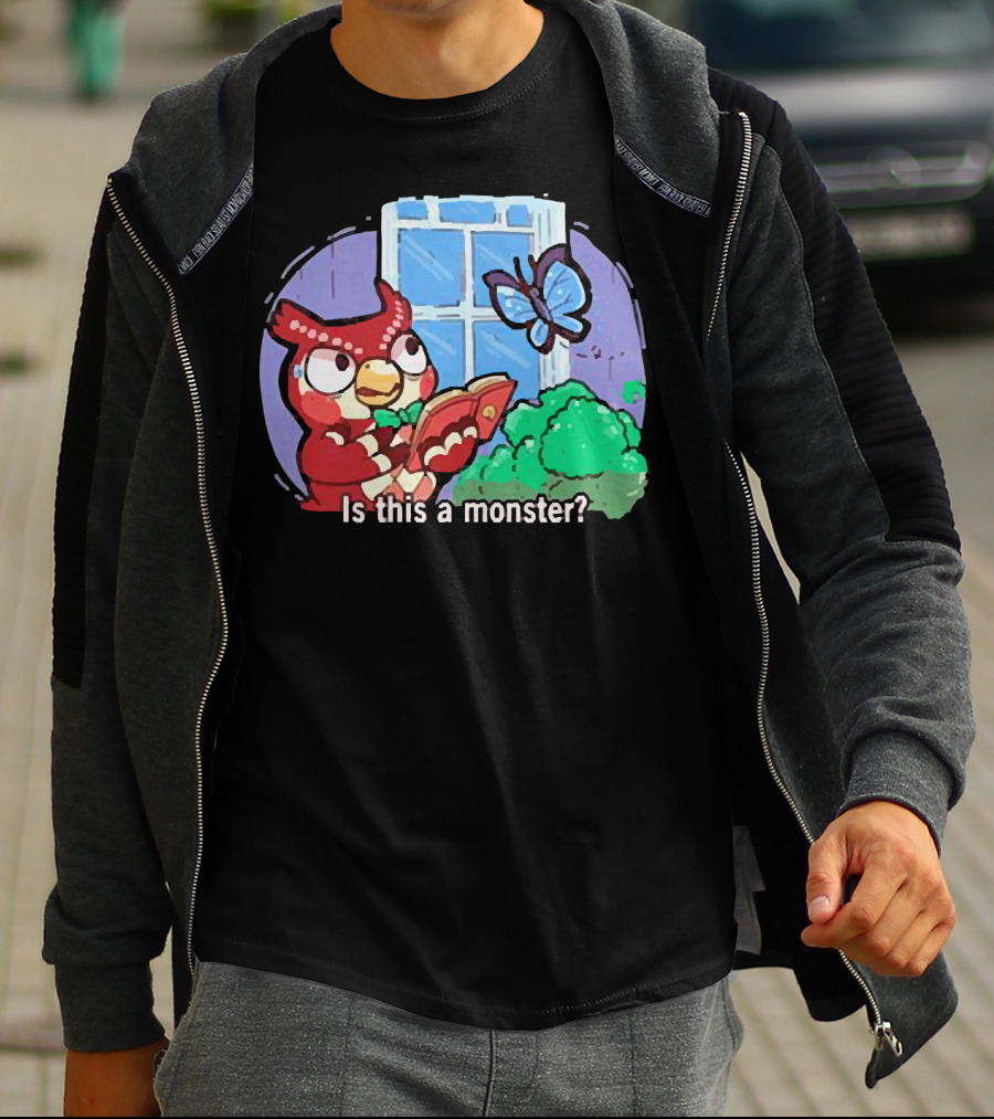 Owl Is This A Monster With Book And Butterfly By Window T-Shirt