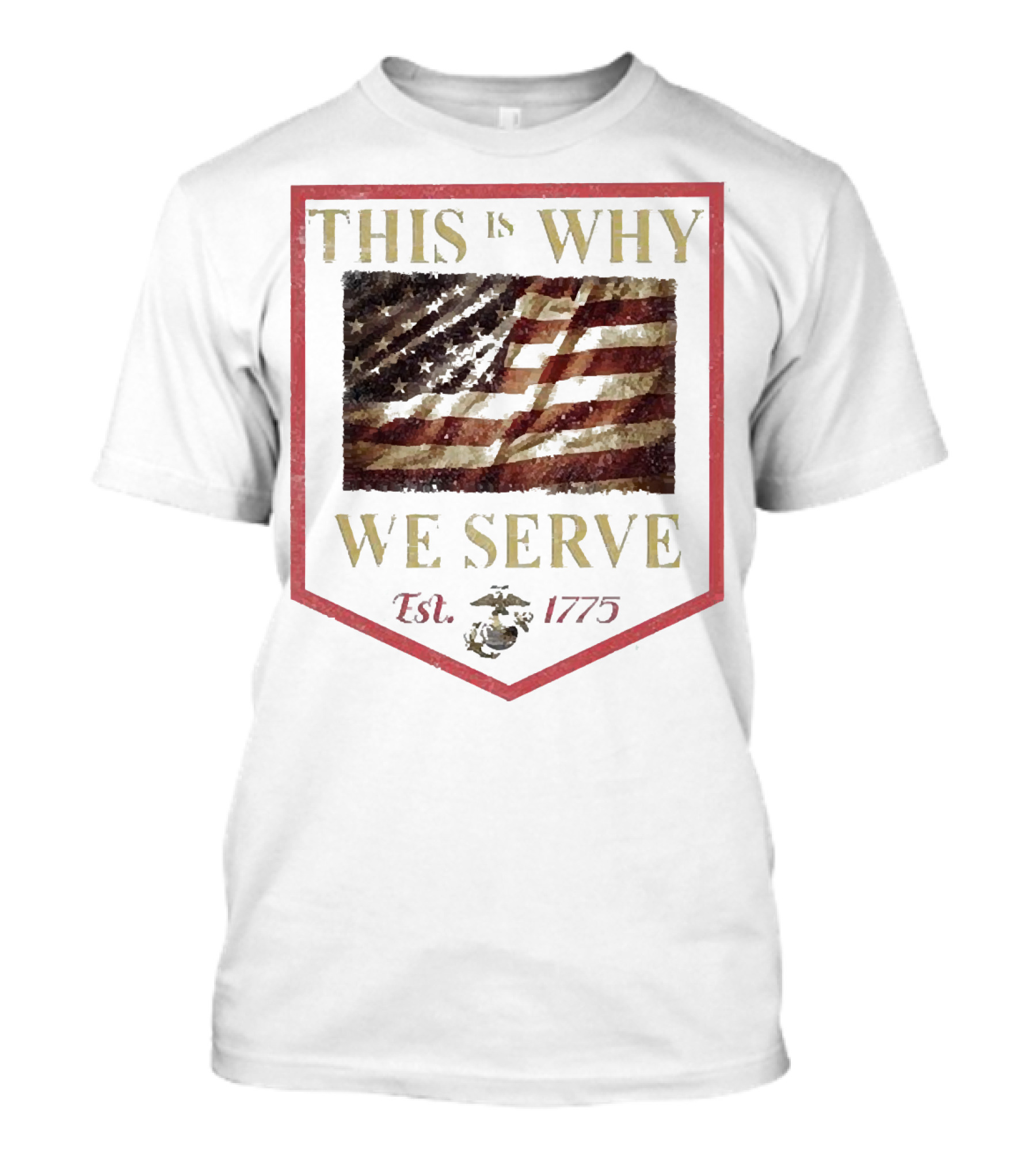 This Is Why We Serve Est 1775 American Flag And Eagle Emblem T-Shirt