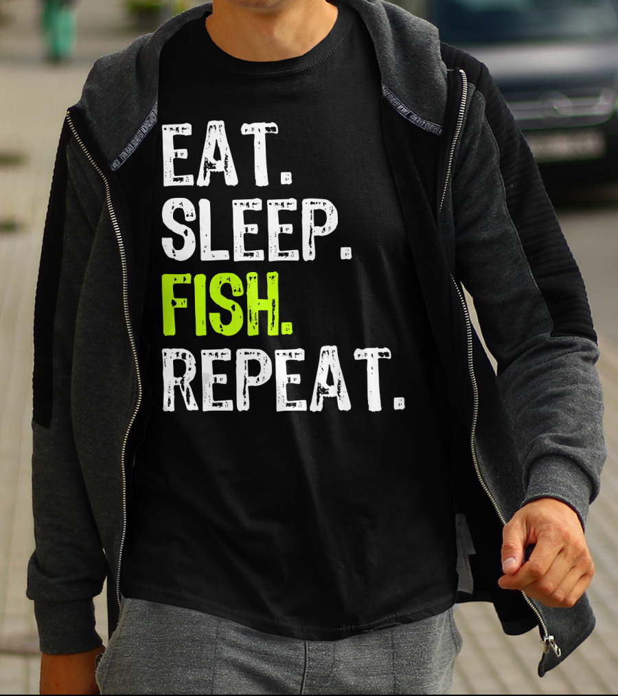 Eat Sleep Fish Repeat Funny Fishing 148 T-Shirt