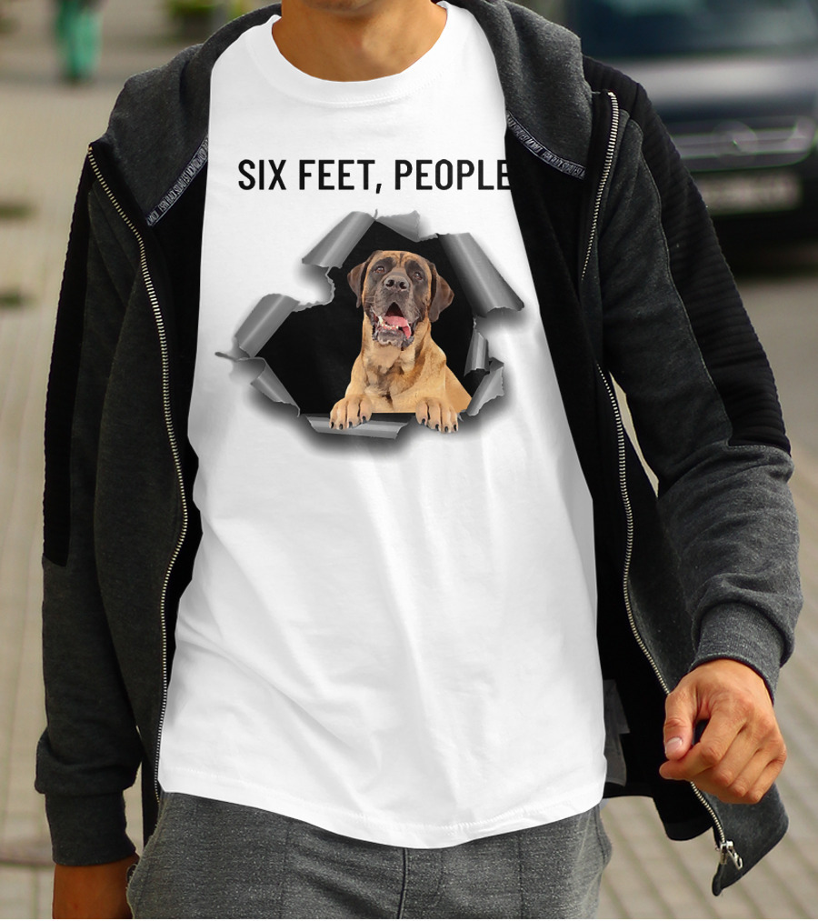 Six Feet People English Mastiff Ripping Through T-Shirt