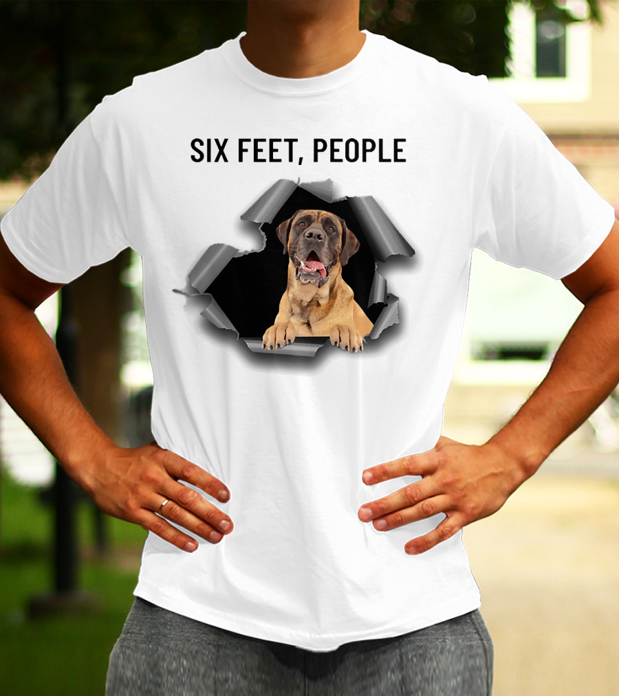 Six Feet People English Mastiff Ripping Through T-Shirt