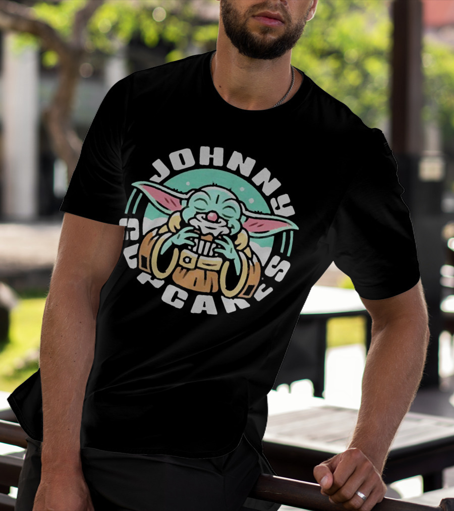 Johnny Cupcakes Baby Yoda Enjoying Cupcake T-Shirt