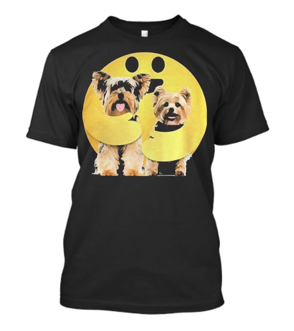 Iconic Hugging Emoji With Yorkie Dogs T-Shirt