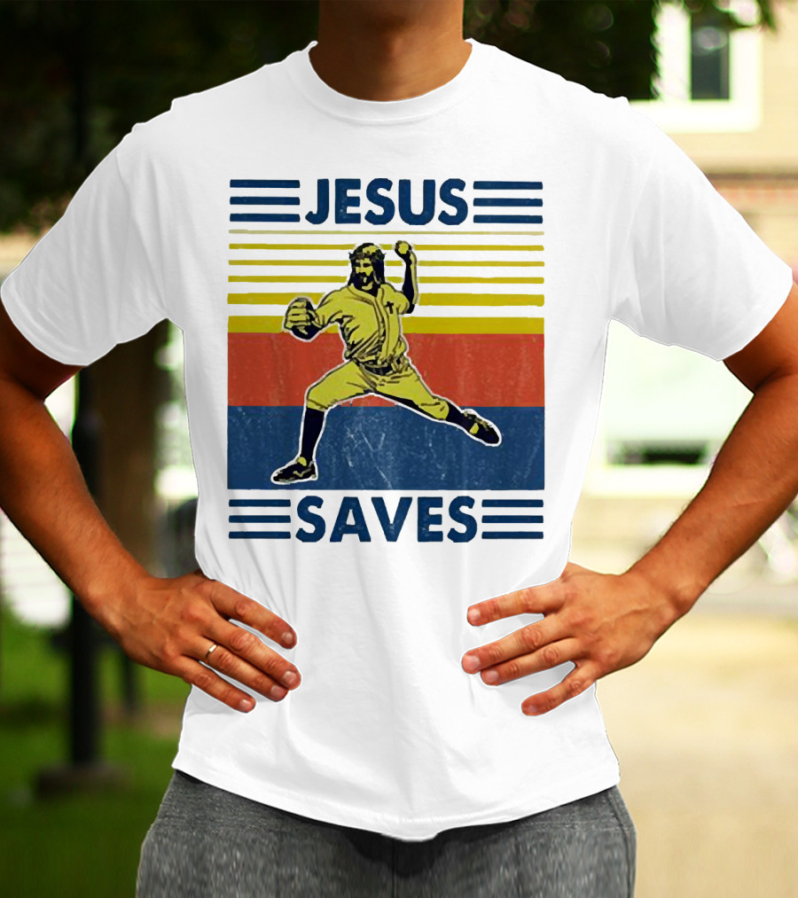 Jesus Saves Baseball Pitcher T-Shirt