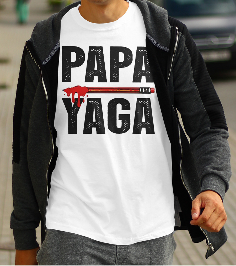 Pencil Papa Yaga Blood Dripping Text T-Shirt