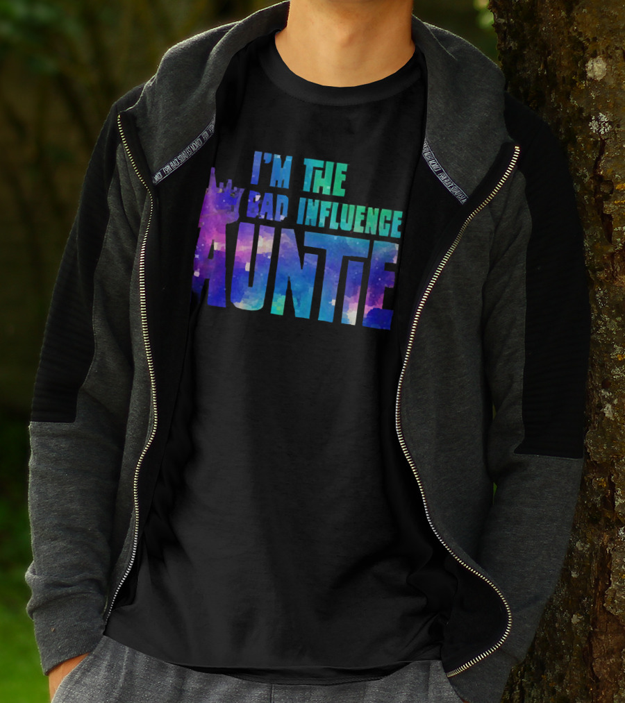 I’m The Bad Influence Auntie Crown Watercolor T-Shirt