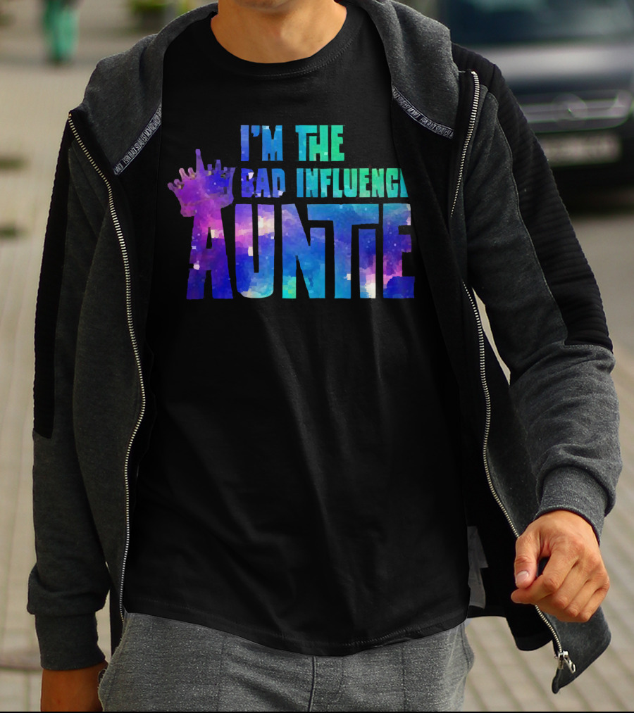 I’m The Bad Influence Auntie Crown Watercolor T-Shirt
