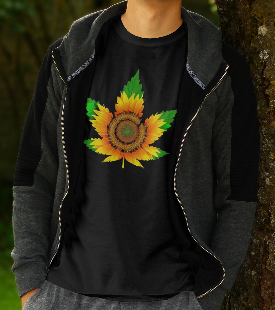 Weed Leaf Sunflower Beautiful T-Shirt
