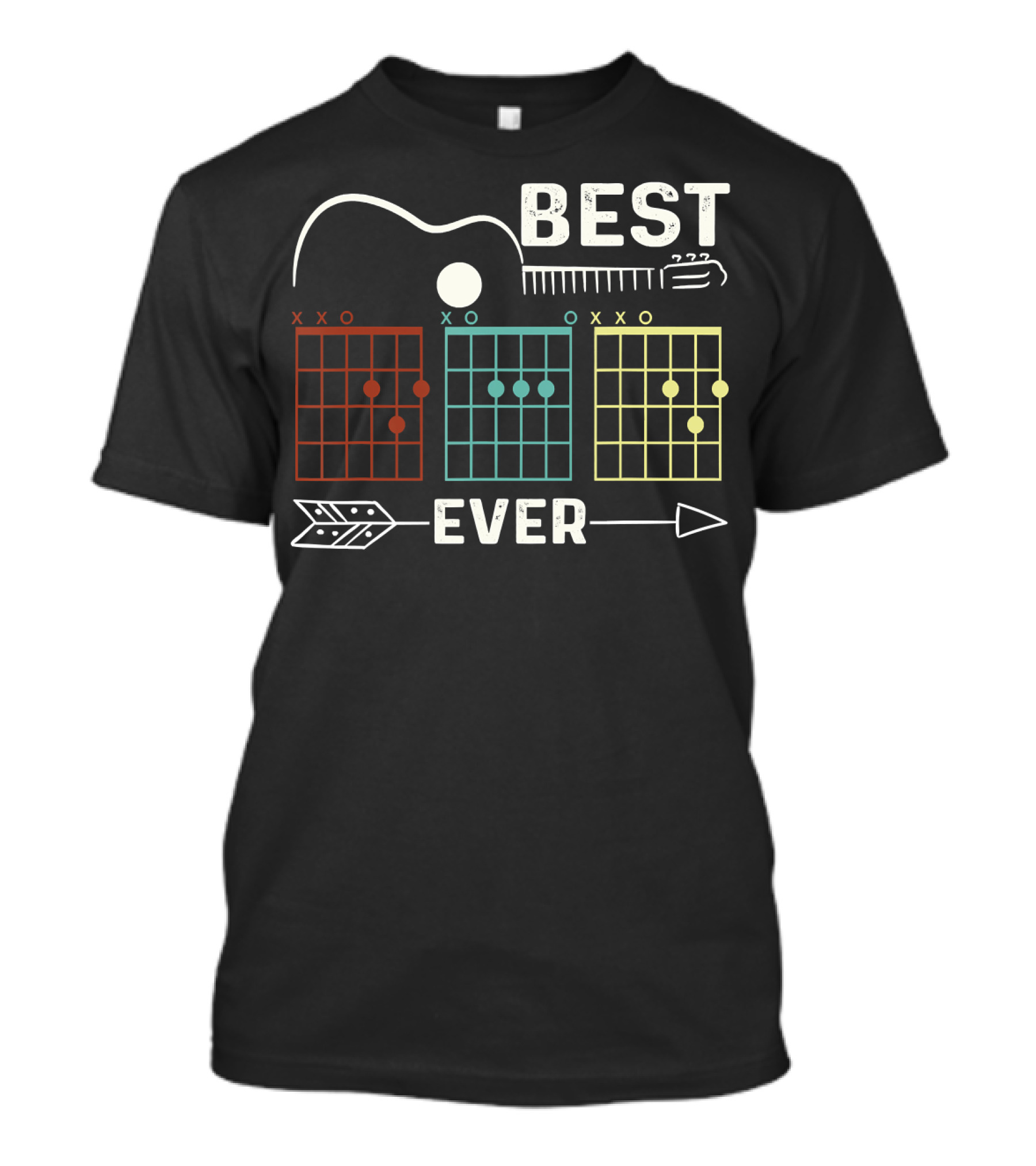 Best Dad Ever Guitar Chords Rock Music Player T-Shirt