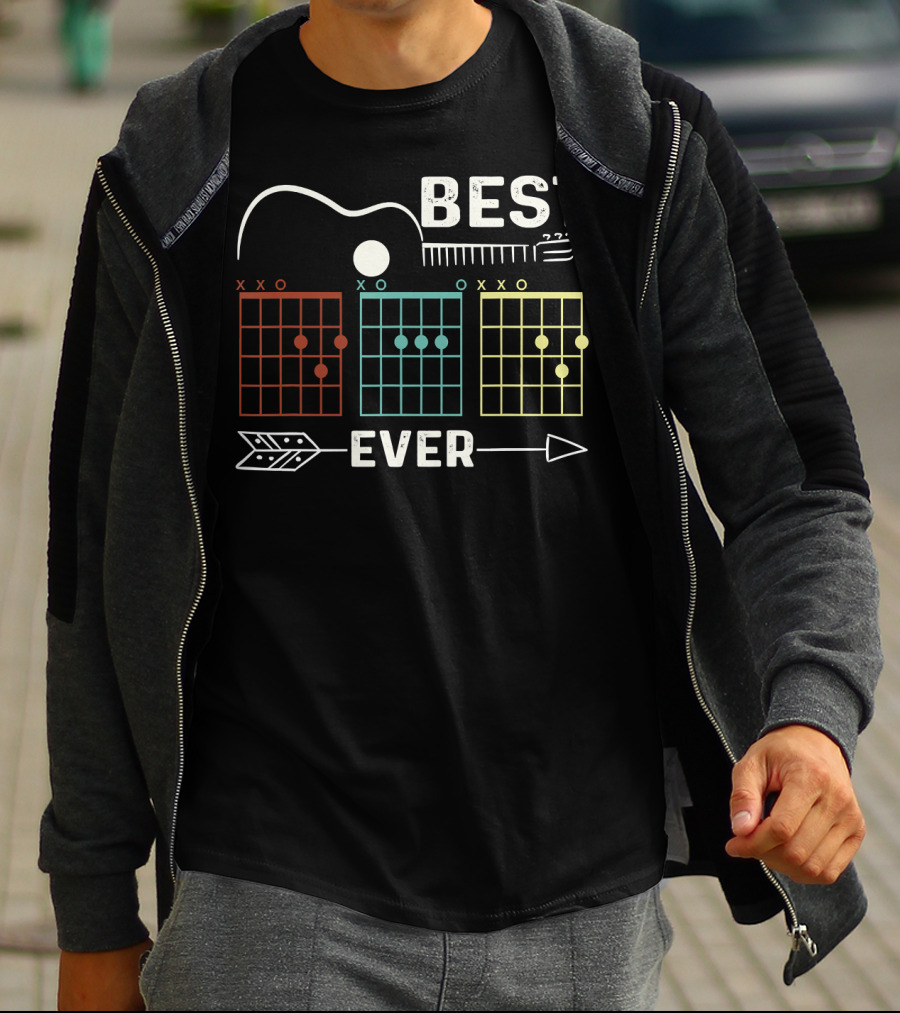 Best Dad Ever Guitar Chords Rock Music Player T-Shirt