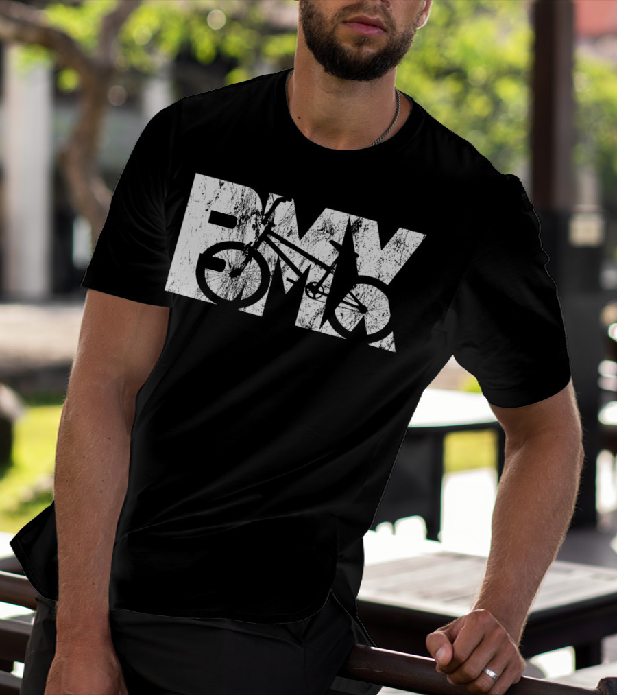 Cool Vintage BMX Bike Racing Fan Text With Bicycle T-Shirt