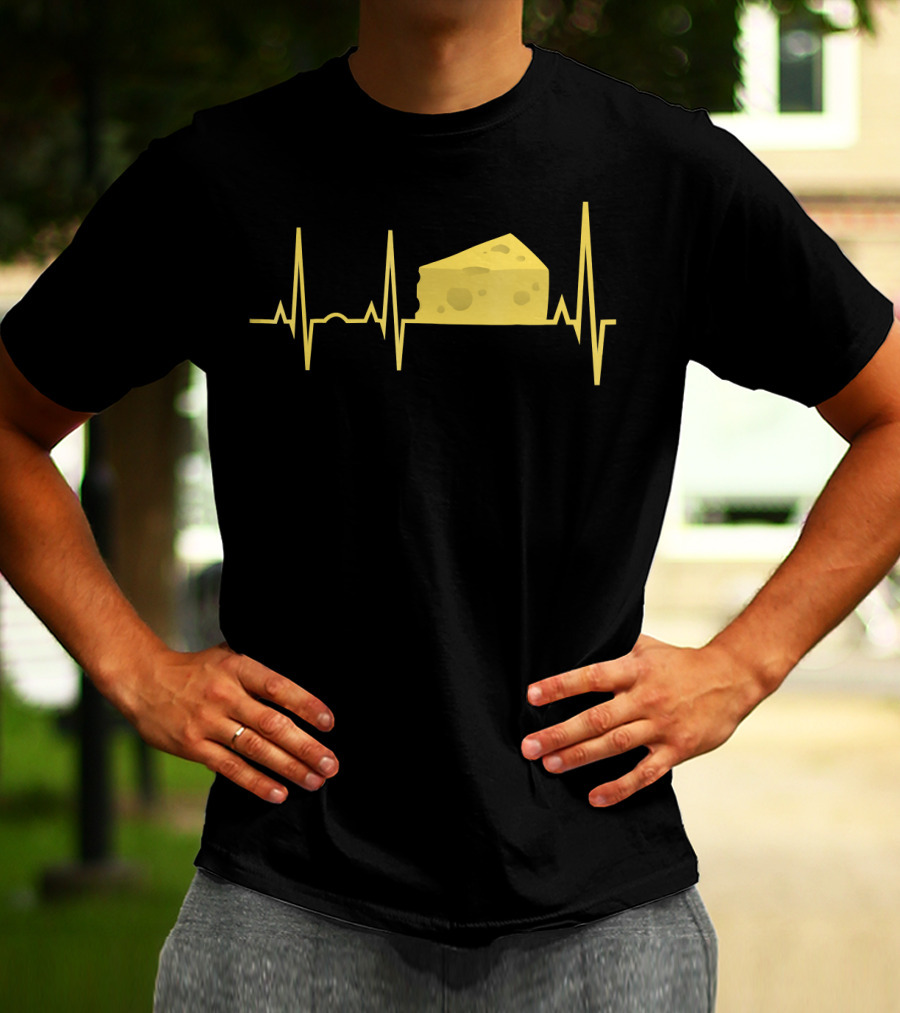 Funny Cheese Heartbeat Cheese Lover T-Shirt