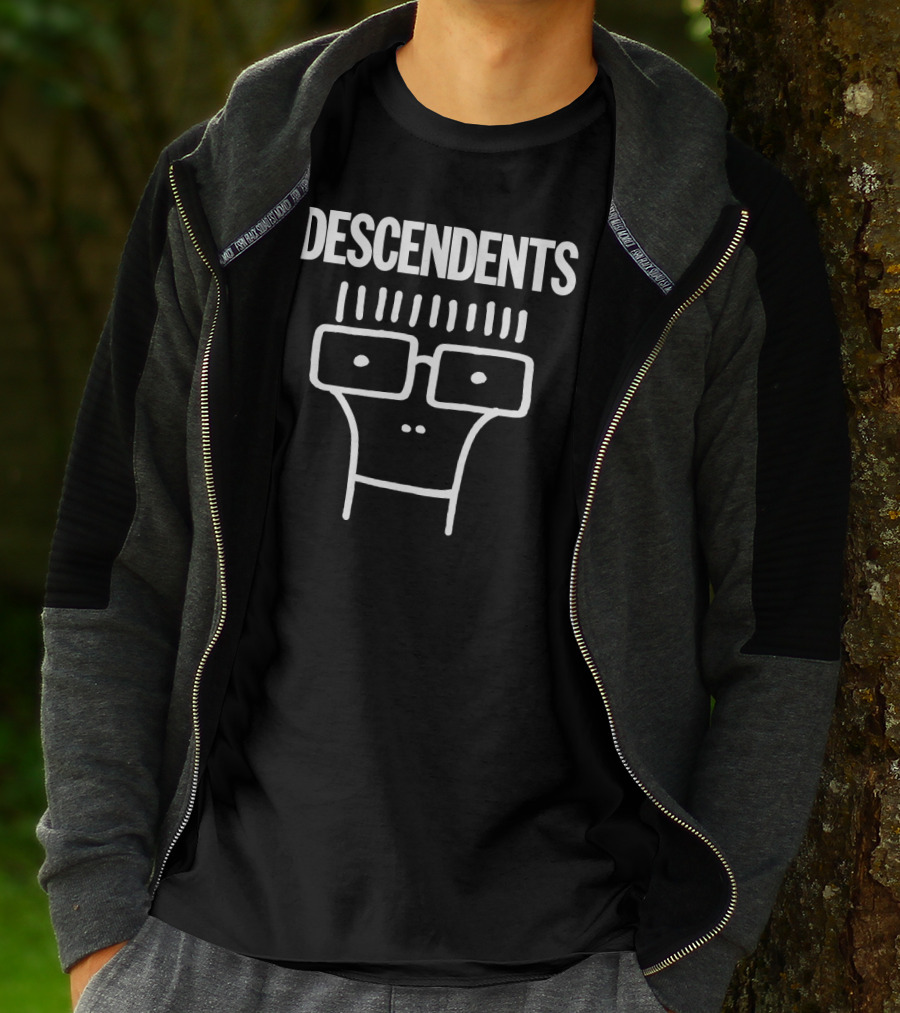 Descendents Milo Cartoon Face White Outline T-Shirt