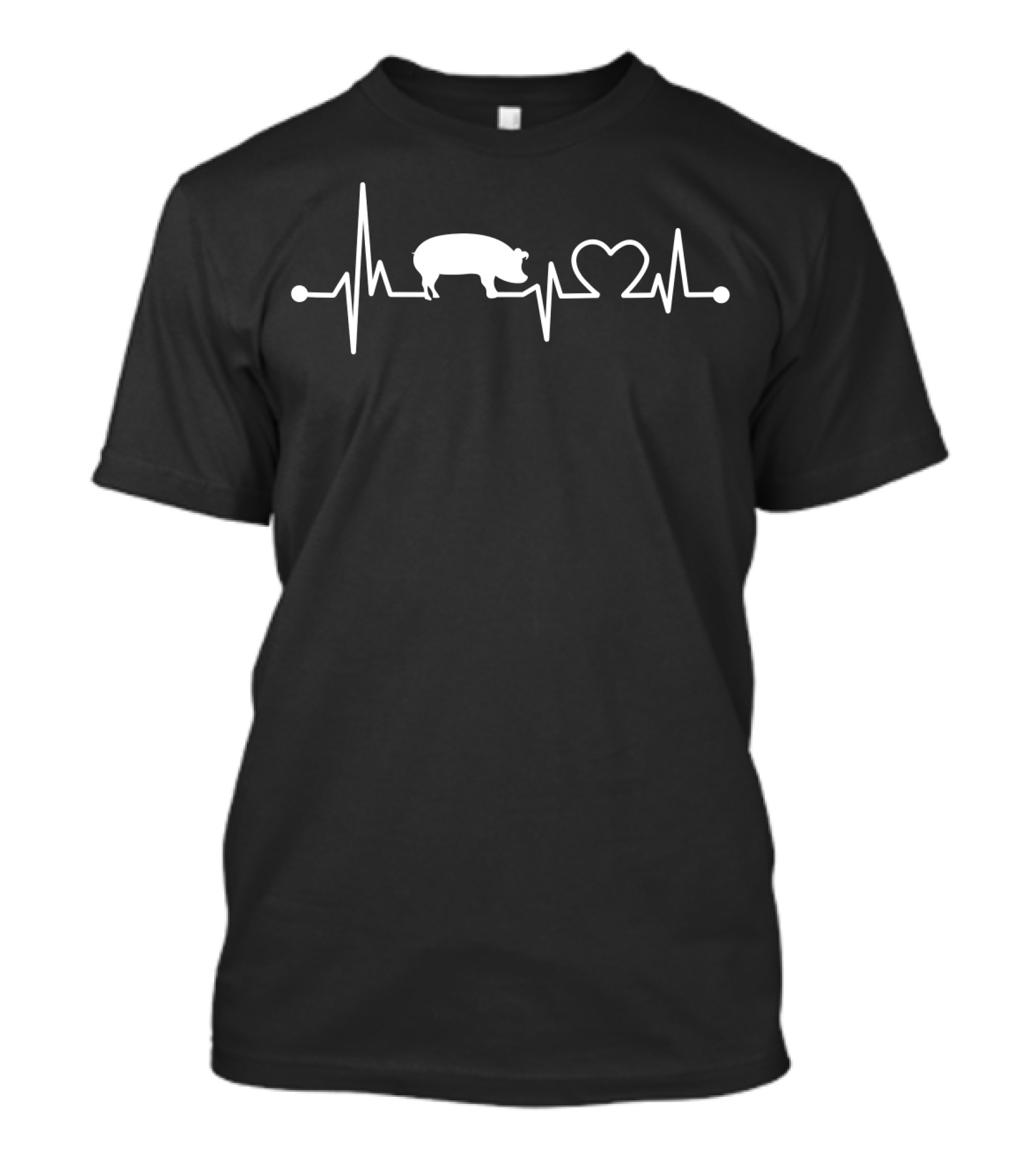 I Love My Pig Heart Valve EKG Heartbeat Line With Pig And Heart Icons T-Shirt