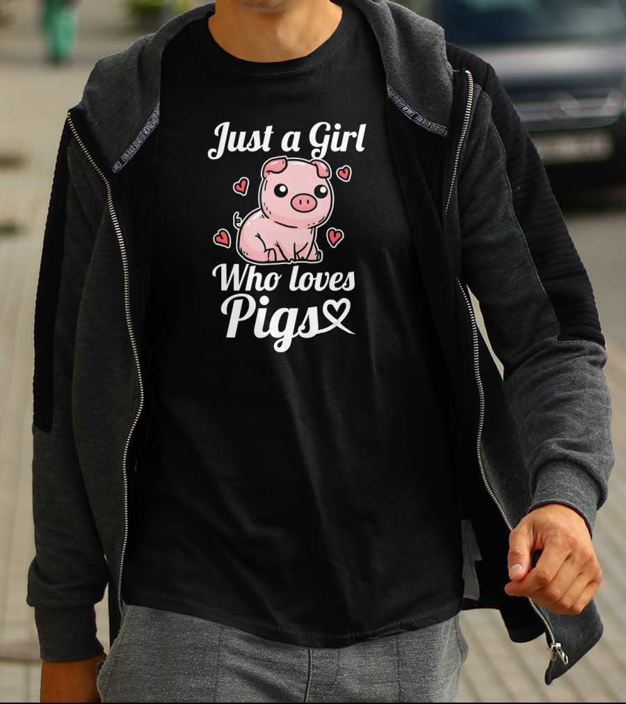 Just A Girl Who Loves Pigs Cute Pig Hearts T-Shirt