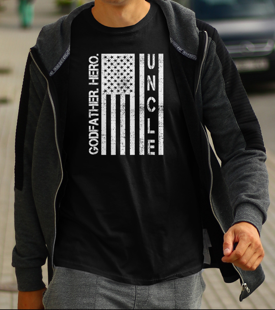 Uncle Godfather Hero USA Flag T-Shirt