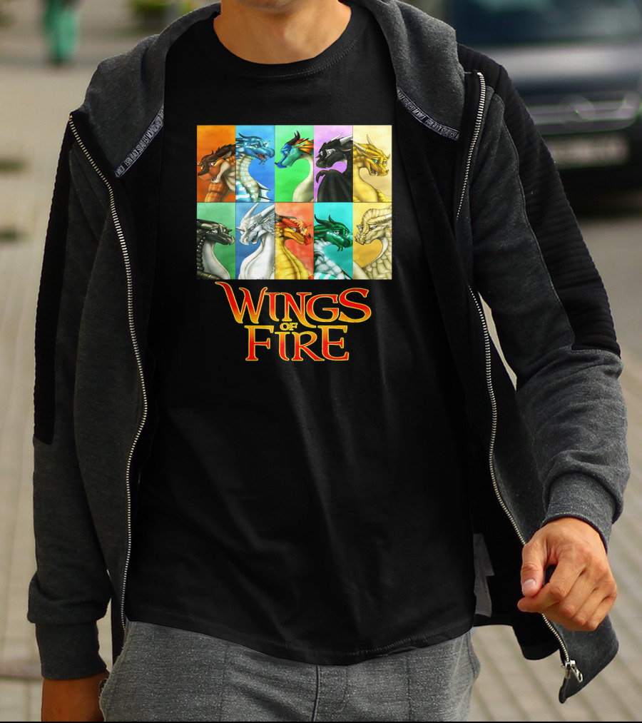 Wings Of Fire Nine Dragonets Colorful Panel T-Shirt