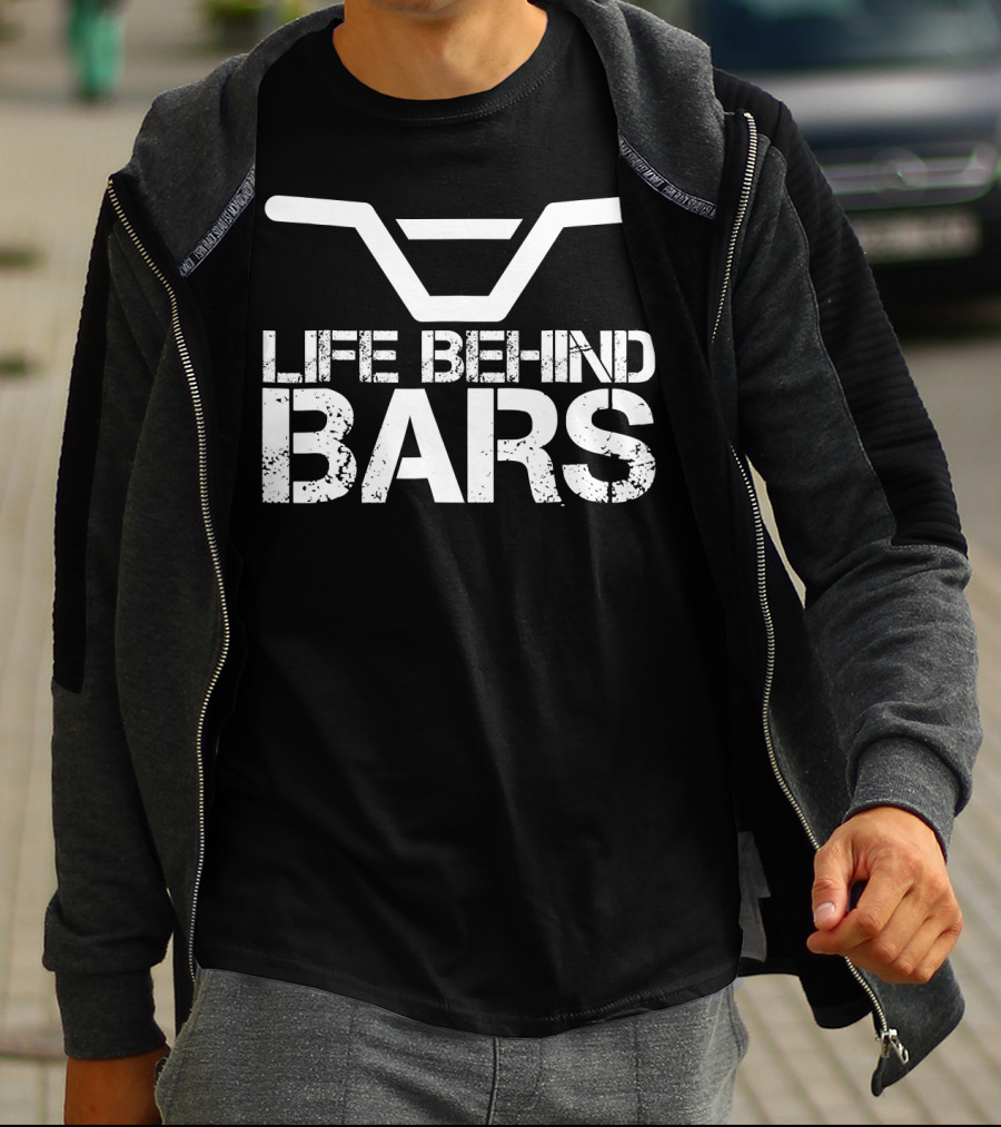BMX Life Behind Bars Distressed Handlebar T-Shirt