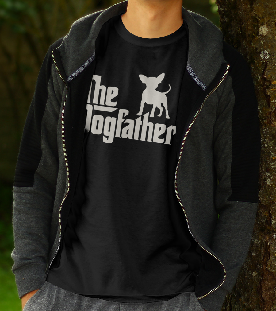 The Dogfather Chihuahua Funny Dog Owner Black T-Shirt