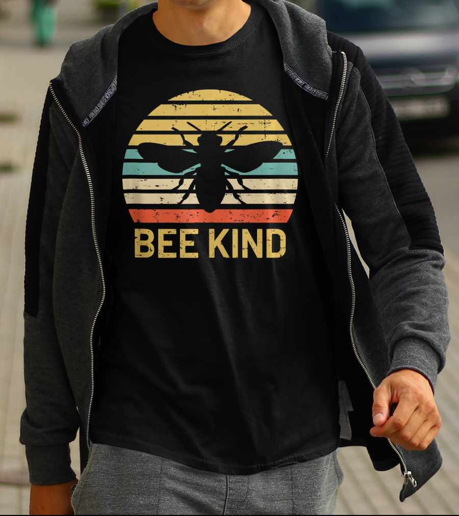 Bee Kind Vintage Style Honey Bee Silhouette Awareness T-Shirt