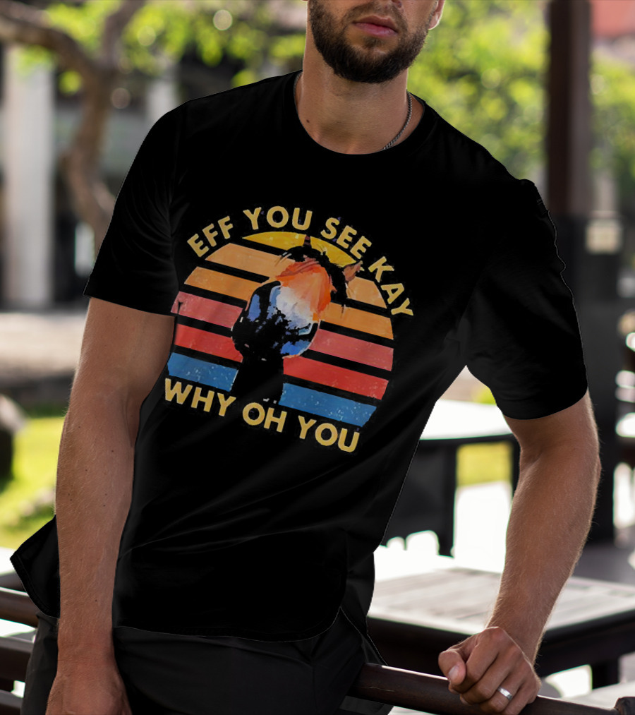Eff You See Kay Why Oh You Donkey Retro Sunset T-Shirt