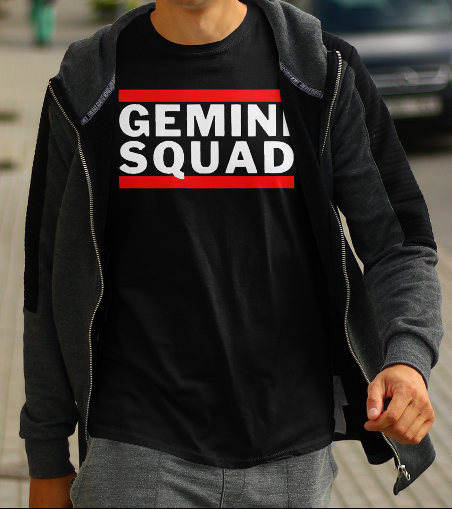 GEMINI SQUAD Bold Red Accent T-Shirt