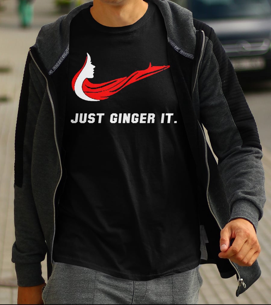 Just Ginger It Parody Swoosh Red Hair T-Shirt