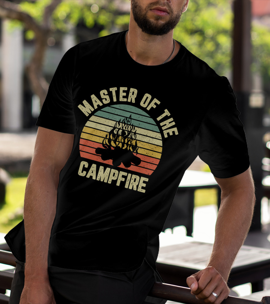 Master Of The Campfire Vintage Camper Retro Camping Fireside Expert T-Shirt