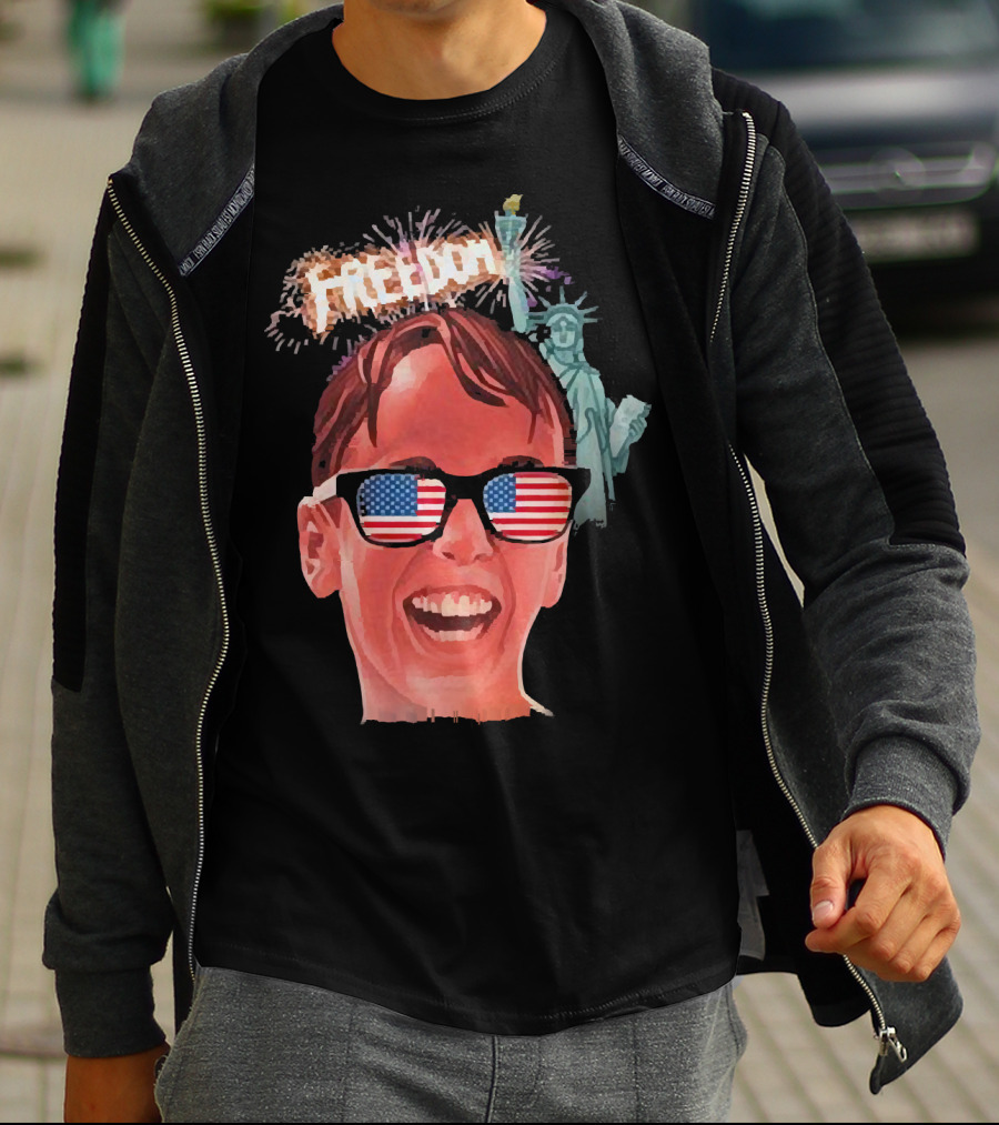 Michael Squints Palledorous Freedom USA Flag Statue Of Liberty T-Shirt