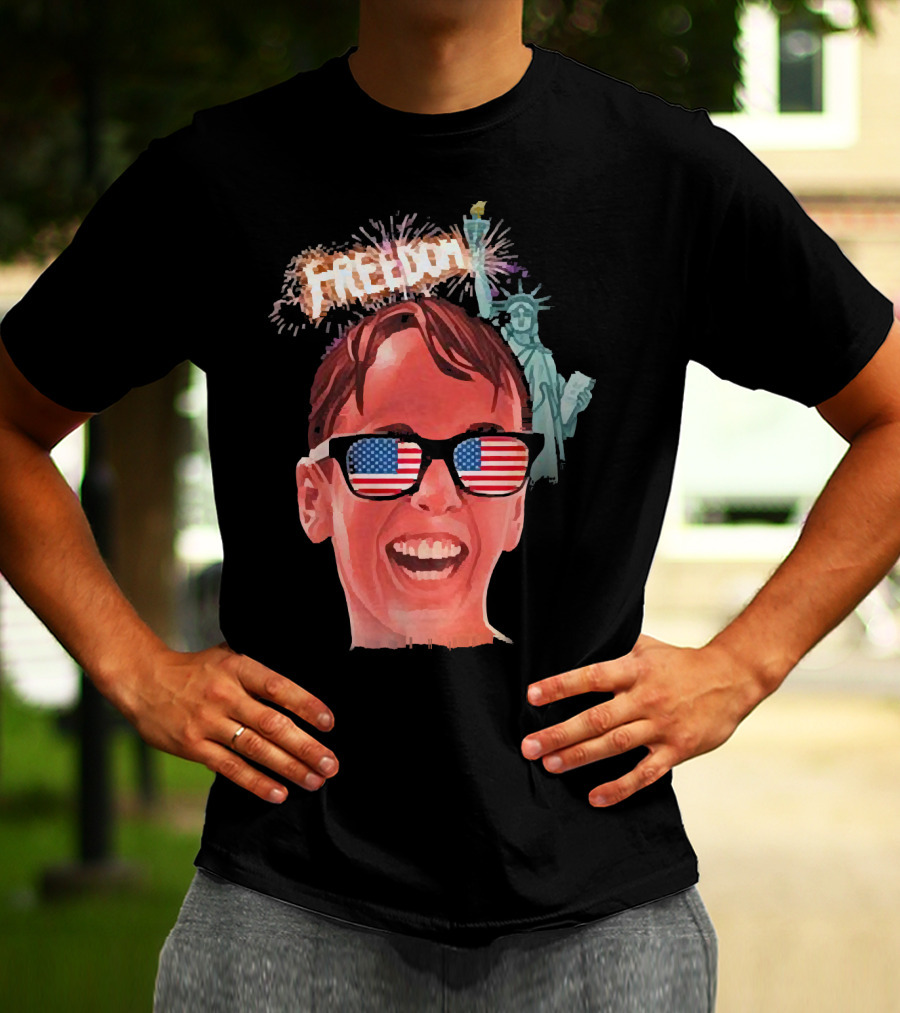 Michael Squints Palledorous Freedom USA Flag Statue Of Liberty T-Shirt