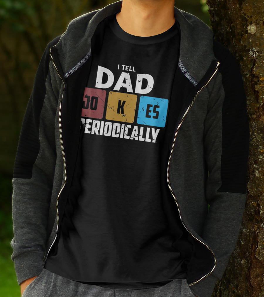 I Tell Dad Jokes Periodically Chemistry Element Style Blocks T-Shirt