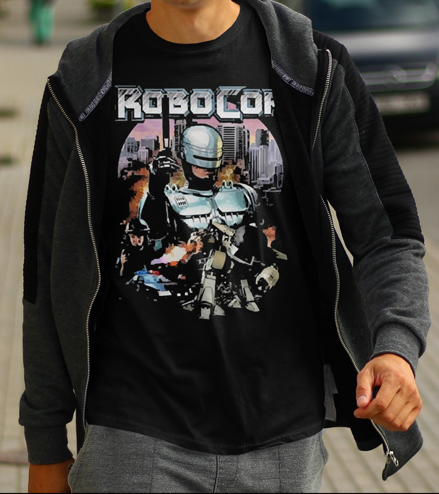 Robocop Explosive Urban Justice Scene T-Shirt
