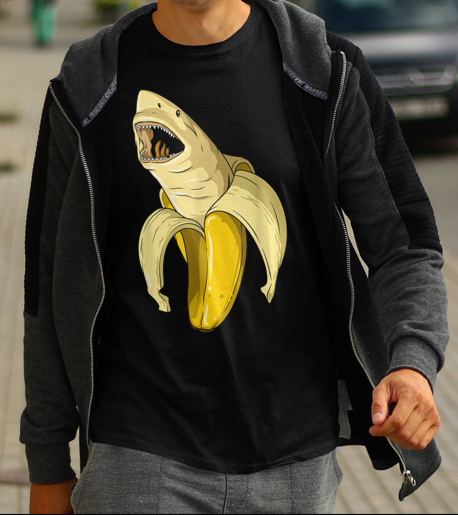 Banana Shark Banana Themed Shark Themed Party Banana Shark T-Shirt