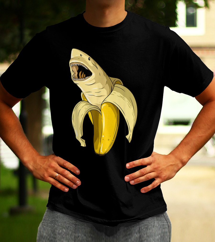 Banana Shark Banana Themed Shark Themed Party Banana Shark T-Shirt