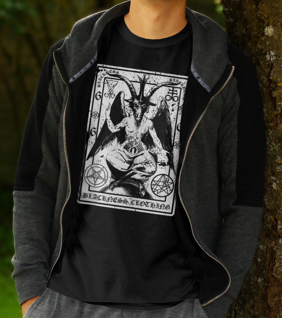 Blackness Clothing Baphome Satanic Dark Art Evil 666 Luzifer T-Shirt